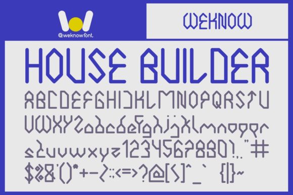 House Builder: A Minimal, Techno Styled Display Font for Modern Creativity